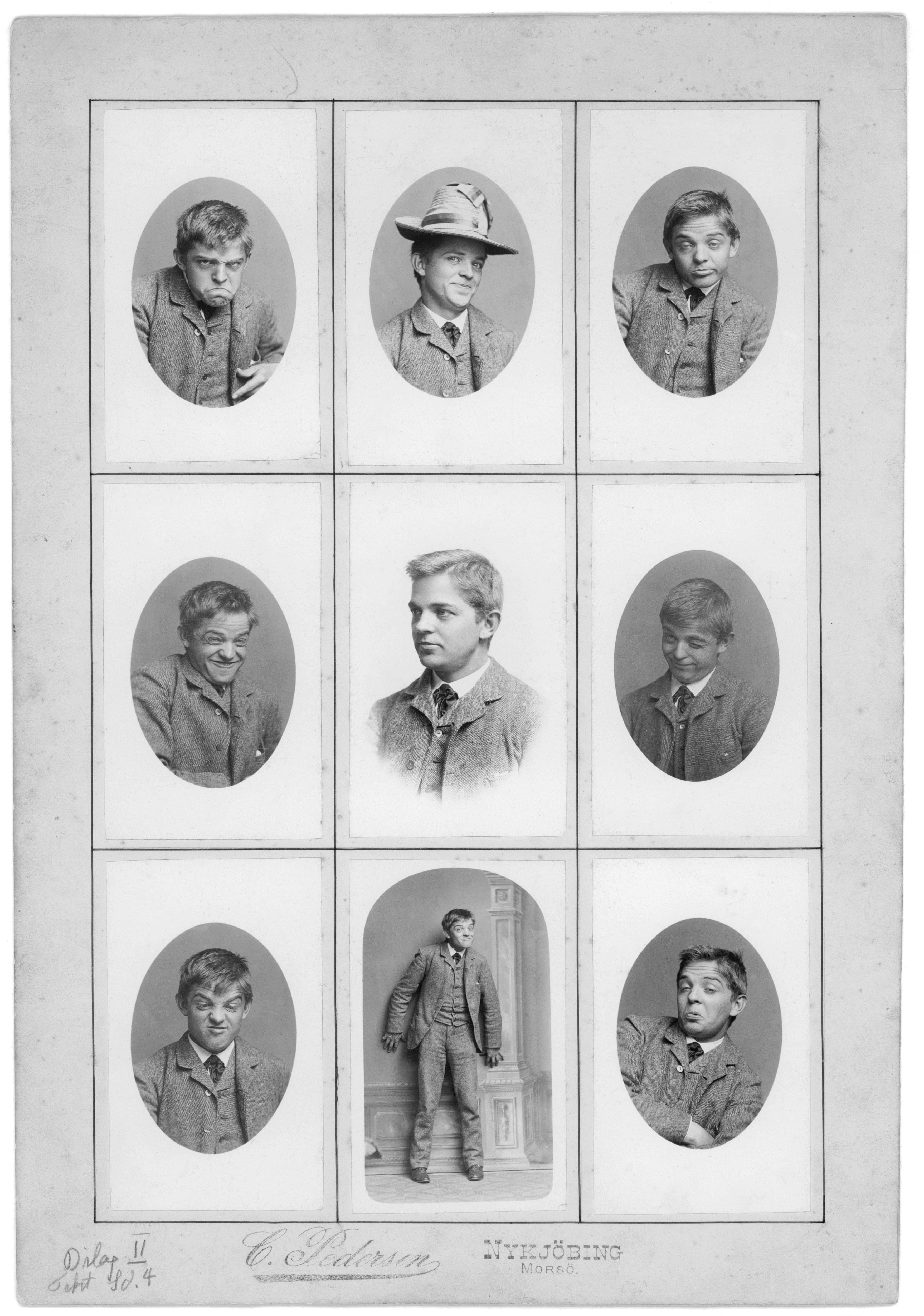 ”En Dag da vi unge var taget til Nykøbing for at lade os fotografere sammen fik vi ham til at spille sine Roller foran Kameraet -.” EDH s. 41