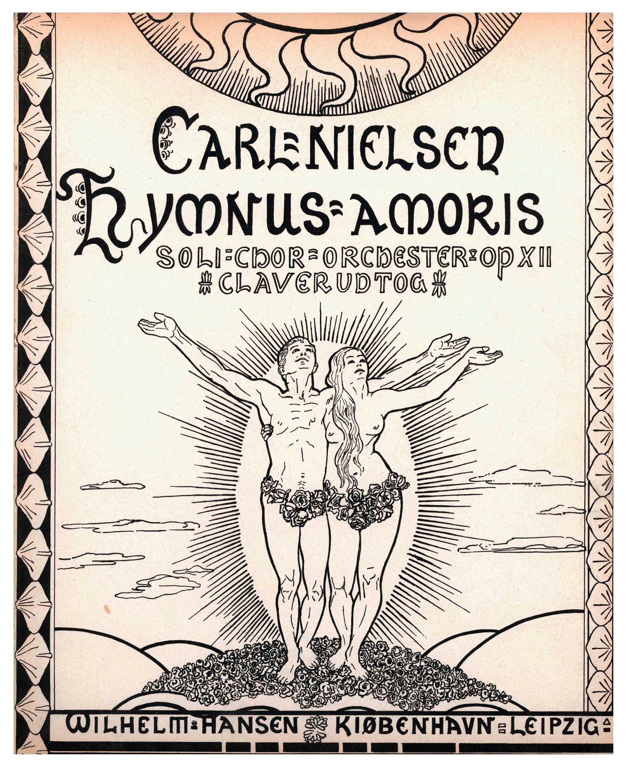 1.57. Anne Marie Carl-Nielsens titelblad til Hymnus amoris. Foto: Foto: Musikhistorisk Museum &amp; Carl Claudius’ Samling.