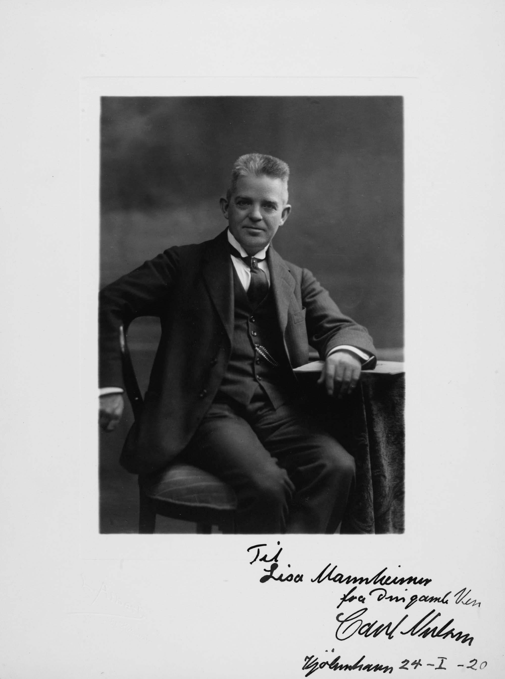 Carl Nielsen med dedikation til Lisa Mannheimer, jf. 317. (Privateje).