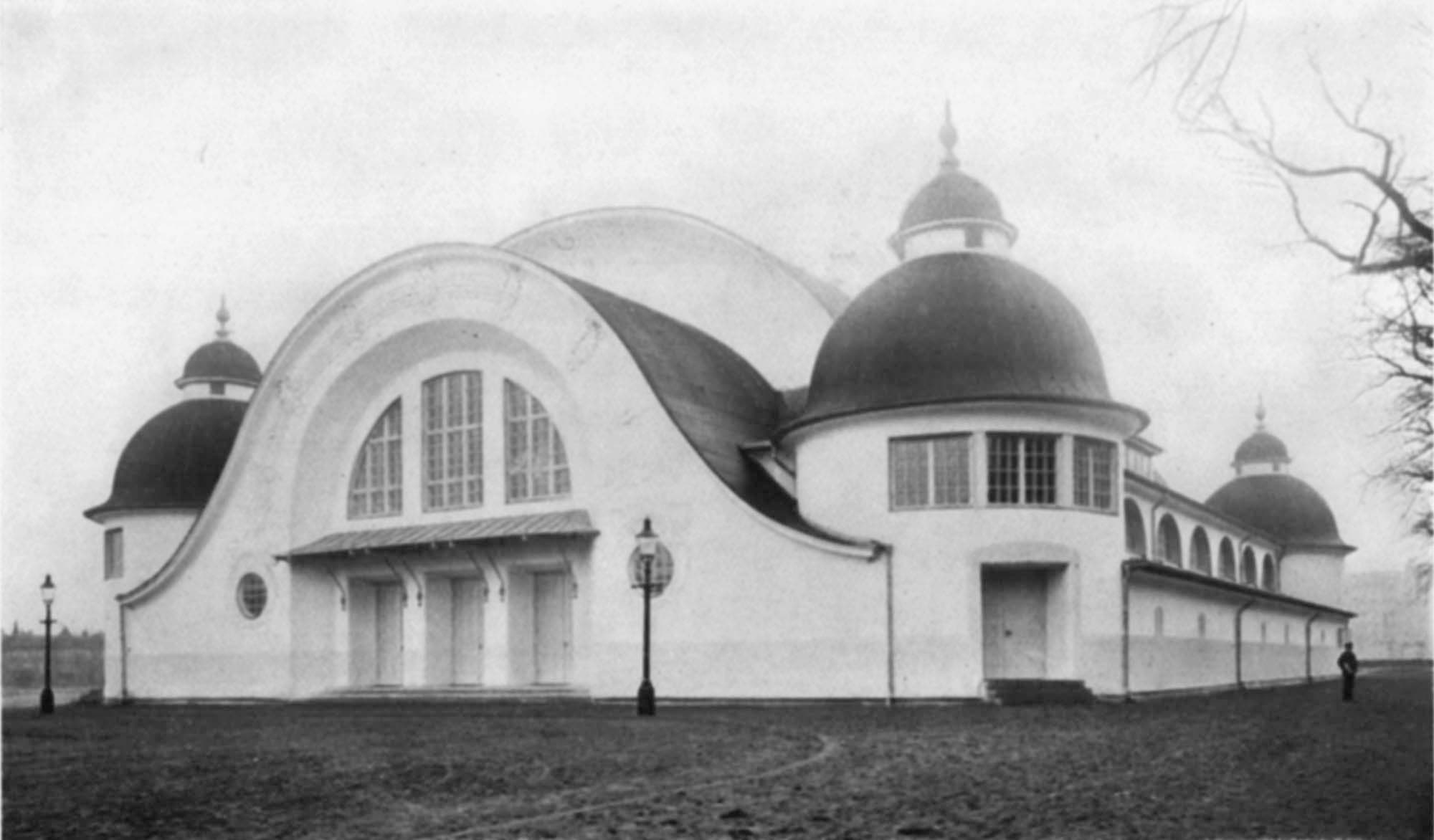 Göteborgs orkesterförenings gamle hjemsted, Konserthuset på Heden, som brændte i 1928. (Göteborgs Konserthus). 